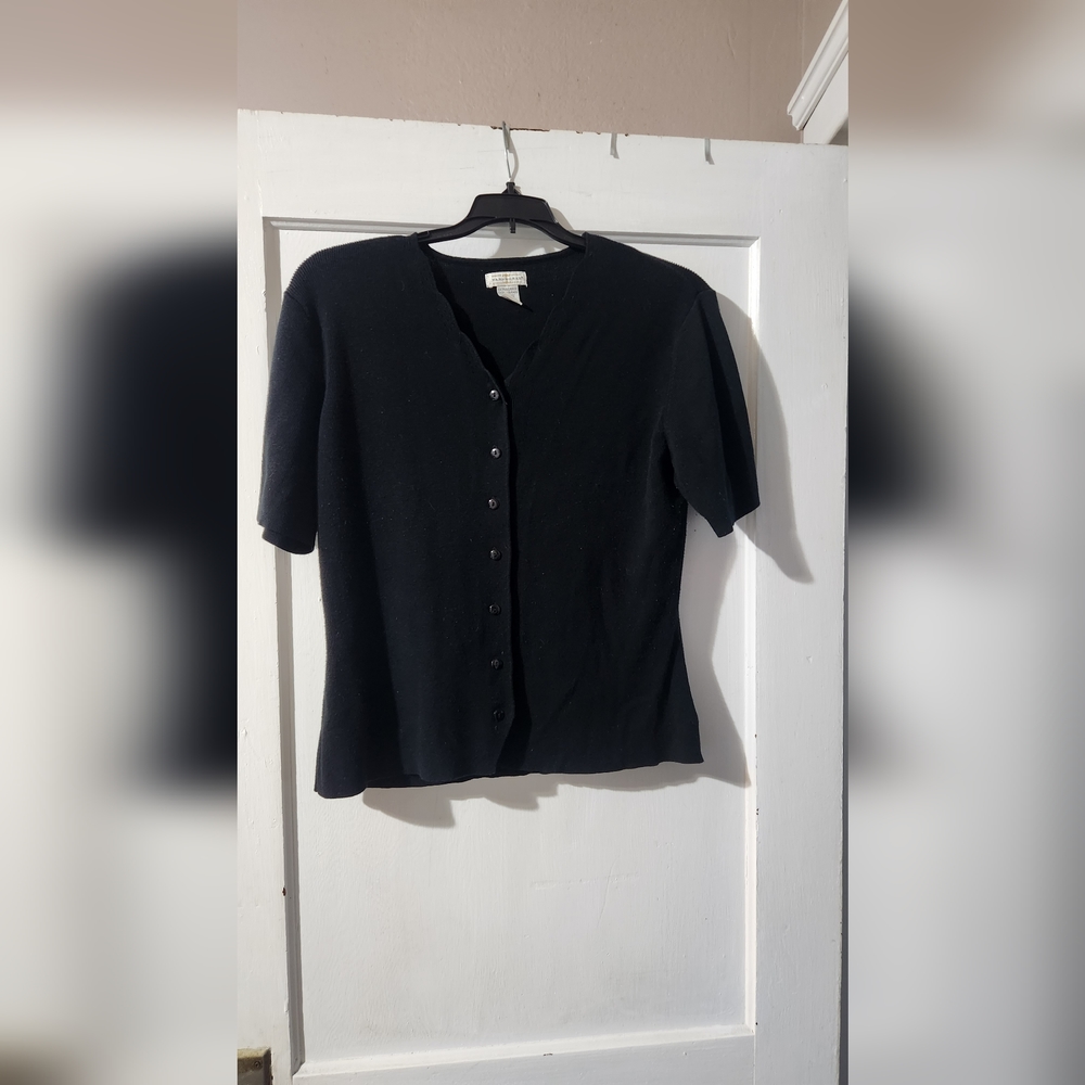 Yarnworks Black Button Up Sweater, Size XL - Picture 5 of 5